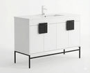 48" Tennant Brand Kuro Minimalistic White Single Sink Bathroom Vanity
