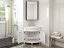 24 Inch Cottage Freestanding White Triadsville Corner Bathroom Vanity, Single Sink, Fully Assembled