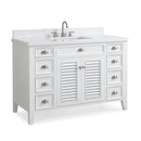 50 Inch Contemporary Style White Kalani Bathroom Vanity