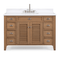 50 Inch Contemporary Style Wood Finish Kalani Bathroom Vanity With White Quartz Top