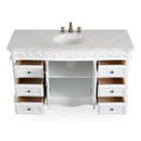 56 Inch Antique White Traditional Style Single Sink Beckham Bathroom Vanity