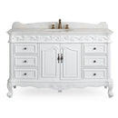 56 Inch Antique White Traditional Style Single Sink Beckham Bathroom Vanity