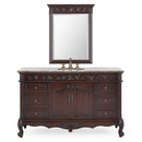 56" Traditional Style Brown Beckham Bathroom Sink Vanity With Baltic Brown Top