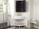 24 Inch Cottage Freestanding White Triadsville Corner Bathroom Vanity, Single Sink, Fully Assembled