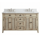 60" Abbeville Distressed Beige Double Sink Vanity - Benton Collection