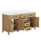 60 Inch Aged Oak Finish Rella Double Sink Bathroom Vanity With White Quartz Top - Chans Furniture