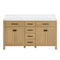 60 Inch Aged Oak Finish Rella Double Sink Bathroom Vanity With White Quartz Top - Chans Furniture