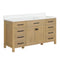 60 Inch Aged Oak Finish Rella Single Sink Bathroom Vanity With White Quartz Top - Chans Furniture