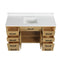 60 Inch Aged Oak Finish Rella Single Sink Bathroom Vanity With White Quartz Top - Chans Furniture