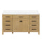 60 Inch Aged Oak Finish Rella Single Sink Bathroom Vanity With White Quartz Top - Chans Furniture