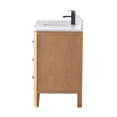 60 Inch Barque Single Sink Warm Oak Brown Finish Bathroom Vanity With White Top