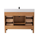 60 Inch Barque Single Sink Warm Oak Brown Finish Bathroom Vanity With White Top
