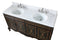 60 Inch Black Hand - Painted Floral Decoroso Double Sink Bathroom Vanity - Chans Furniture