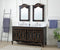 60 Inch Black Hand - Painted Floral Decoroso Double Sink Bathroom Vanity - Chans Furniture