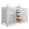 60 Inch Contemporary Style Double Sink White Kalani Bathroom Vanity