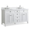 60 Inch Contemporary Style Double Sink White Kalani Bathroom Vanity - Chans Furniture