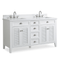 60 Inch Contemporary Style Double Sink White Kalani Bathroom Vanity