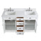 60 Inch Contemporary Style Double Sink White Kalani Bathroom Vanity - Chans Furniture