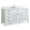 60 Inch Contemporary Style Single Sink White Kalani Bathroom Vanity - Chans Furniture