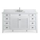 60 Inch Contemporary Style Single Sink White Kalani Bathroom Vanity