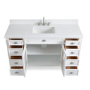 60 Inch Contemporary Style Single Sink White Kalani Bathroom Vanity - Chans Furniture