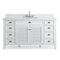 60 Inch Contemporary Style Single Sink White Kalani Bathroom Vanity - Chans Furniture