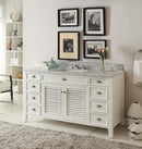 60 Inch Contemporary Style Single Sink White Kalani Bathroom Vanity