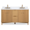 60 Inch Double Sink Wood Finish Odelia Bathroom Vanity With White Quartz Top