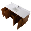 60 Inch Fume Single Sink Mango Warm Oak Brown Finish Bathroom Vanity With White Top