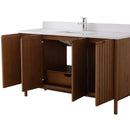 60 Inch Fume Single Sink Mango Warm Oak Brown Finish Bathroom Vanity With White Top