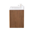 60 Inch Fume Single Sink Mango Warm Oak Brown Finish Wall Mount Floating Style Bathroom Vanity