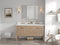 60 Inch Modern Light Oak Sera Double Sink Bathroom Vanity With White Quartz Top