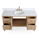 60 Inch Modern Light Oak Sera Single Sink Bathroom Vanity With White Quartz Top