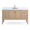 60 Inch Modern Light Oak Sera Single Sink Bathroom Vanity With White Quartz Top