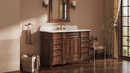 60 Inch Traditional Single Sink Bathroom Vanity Antique Brown with White Quartz Top