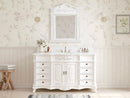 60 Inch Traditional Single Sink Bathroom Vanity Antique White with White Quartz Top