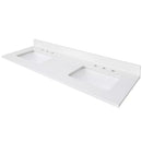 60 Inch Solid White Vanity Counter Top Double Sink Style