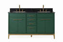 60" Tennant Brand Modern Style Hunter Green Beatrice Double Sink Bathroom Vanity