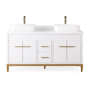 60" Tennant Brand Vessel sink White Beatrice Double Sink Vanity