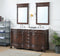 64 Inch Brown Traditional Style Double Sink White Marble Top Beckham Bathroom Vanity - Chans Furniture