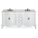 72 Inch Antique White Traditional Style Double Sink White Top Beckham Bathroom Vanity