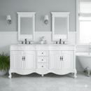72 Inch Antique White Traditional Style Double Sink White Top Beckham Bathroom Vanity
