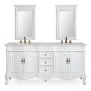72 Inch Antique White Traditional Style Double Sink White Top Beckham Bathroom Vanity