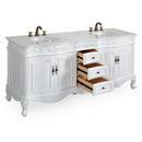 72 Inch Antique White Traditional Style Double Sink White Top Beckham Bathroom Vanity