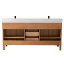 72 Inch Barque Double Sink Warm Oak Brown Finish Bathroom Vanity With White Top
