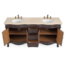 72 Inch Brown Antique Traditional Style Double Sink Cream Top Beckham Bathroom Vanity