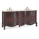 72 Inch Brown Antique Traditional Style Double Sink Cream Top Beckham Bathroom Vanity