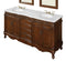 72 Inch Brown Antique Traditional Style Double Sink White Top Beckham Bathroom Vanity - Chans Furniture