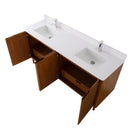 72 Inch Fume Double Sink Mango Warm Oak Brown Finish Bathroom Vanity With White Top