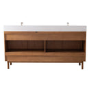 72 Inch Fume Double Sink Mango Warm Oak Brown Finish Bathroom Vanity With White Top